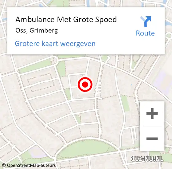 Locatie op kaart van de 112 melding: Ambulance Met Grote Spoed Naar Oss, Grimberg op 6 oktober 2016 22:01