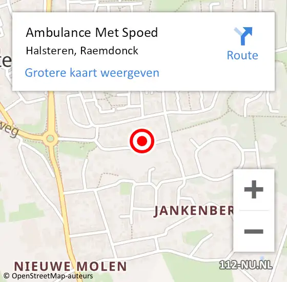 Locatie op kaart van de 112 melding: Ambulance Met Spoed Naar Halsteren, Raemdonck op 6 oktober 2016 23:06