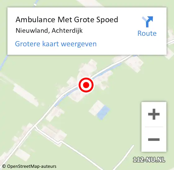 Locatie op kaart van de 112 melding: Ambulance Met Grote Spoed Naar Nieuwland, Achterdijk op 6 oktober 2016 23:41