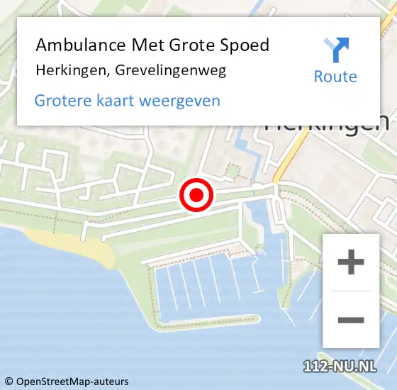 Locatie op kaart van de 112 melding: Ambulance Met Grote Spoed Naar Herkingen, Grevelingenweg op 29 december 2013 20:08