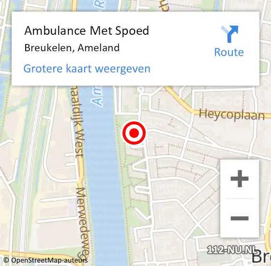 Locatie op kaart van de 112 melding: Ambulance Met Spoed Naar Breukelen, Ameland op 7 oktober 2016 01:03