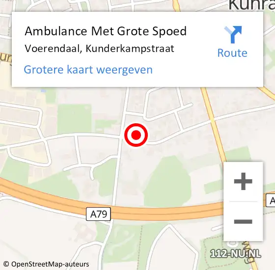 Locatie op kaart van de 112 melding: Ambulance Met Grote Spoed Naar Voerendaal, Kunderkampstraat op 29 december 2013 20:17