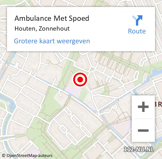 Locatie op kaart van de 112 melding: Ambulance Met Spoed Naar Houten, Zonnehout op 7 oktober 2016 08:13