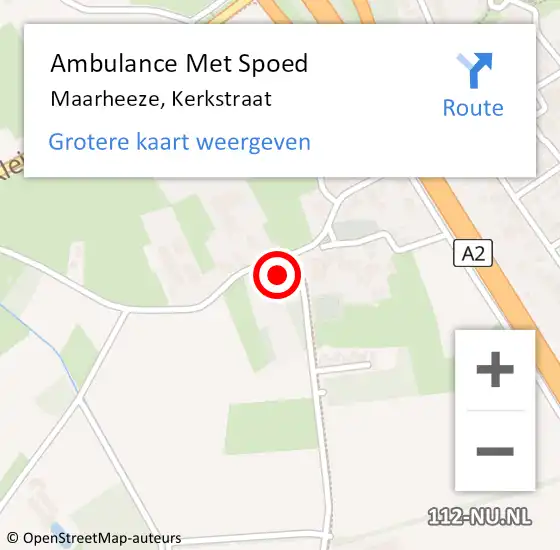 Locatie op kaart van de 112 melding: Ambulance Met Spoed Naar Maarheeze, Kerkstraat op 7 oktober 2016 10:51