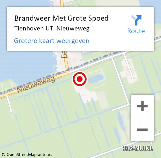 Locatie op kaart van de 112 melding: Brandweer Met Grote Spoed Naar Tienhoven UT, Nieuweweg op 7 oktober 2016 11:13