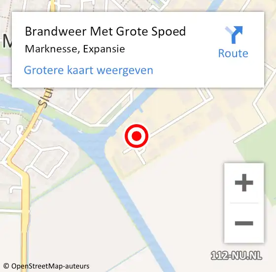 Locatie op kaart van de 112 melding: Brandweer Met Grote Spoed Naar Marknesse, Expansie op 7 oktober 2016 11:31