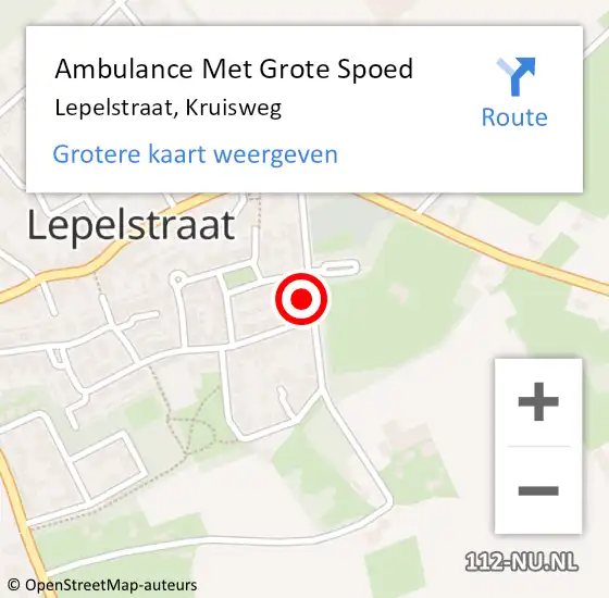 Locatie op kaart van de 112 melding: Ambulance Met Grote Spoed Naar Lepelstraat, Kruisweg op 7 oktober 2016 15:12