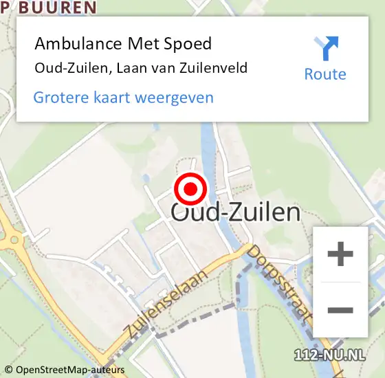 Locatie op kaart van de 112 melding: Ambulance Met Spoed Naar Oud-Zuilen, Laan van Zuilenveld op 7 oktober 2016 16:48
