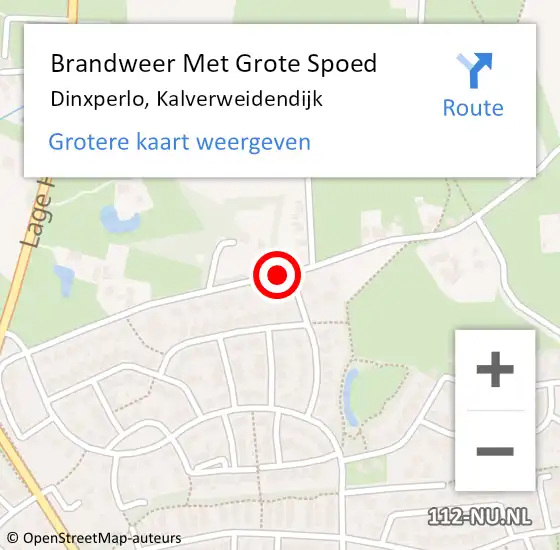 Locatie op kaart van de 112 melding: Brandweer Met Grote Spoed Naar Dinxperlo, Kalverweidendijk op 7 oktober 2016 16:54