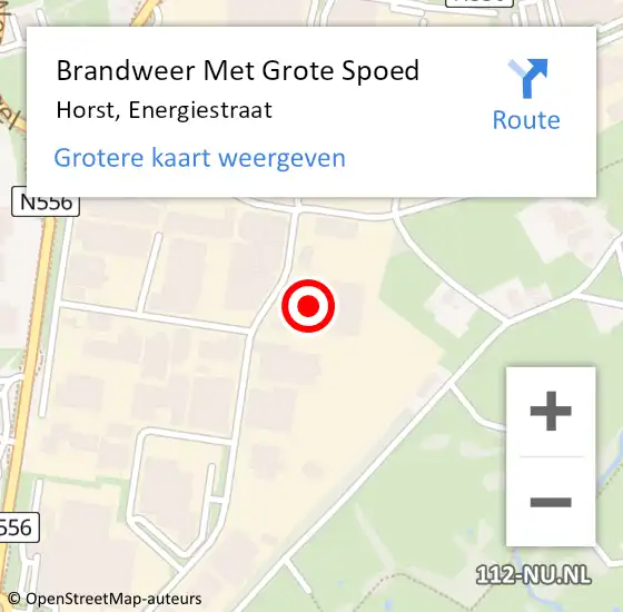 Locatie op kaart van de 112 melding: Brandweer Met Grote Spoed Naar Horst, Energiestraat op 7 oktober 2016 16:59