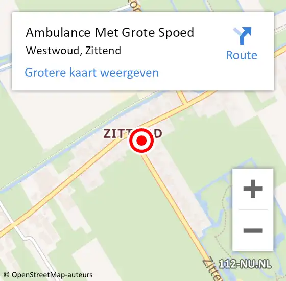 Locatie op kaart van de 112 melding: Ambulance Met Grote Spoed Naar Westwoud, Zittend op 7 oktober 2016 17:17