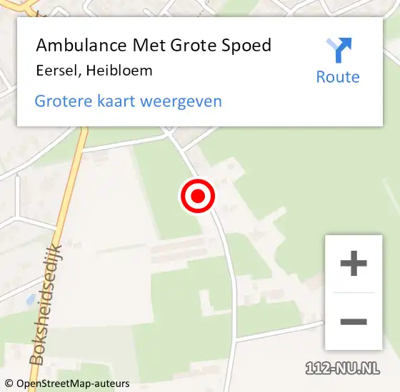 Locatie op kaart van de 112 melding: Ambulance Met Grote Spoed Naar Eersel, Heibloem op 7 oktober 2016 17:27