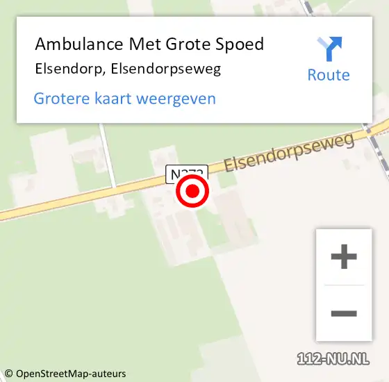 Locatie op kaart van de 112 melding: Ambulance Met Grote Spoed Naar Elsendorp, Elsendorpseweg op 7 oktober 2016 18:25