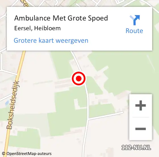 Locatie op kaart van de 112 melding: Ambulance Met Grote Spoed Naar Eersel, Heibloem op 7 oktober 2016 18:48