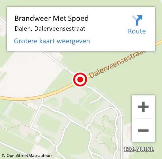 Locatie op kaart van de 112 melding: Brandweer Met Spoed Naar Dalen, Dalerveensestraat op 7 oktober 2016 20:01