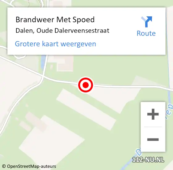 Locatie op kaart van de 112 melding: Brandweer Met Spoed Naar Dalen, Oude Dalerveensestraat op 7 oktober 2016 20:23