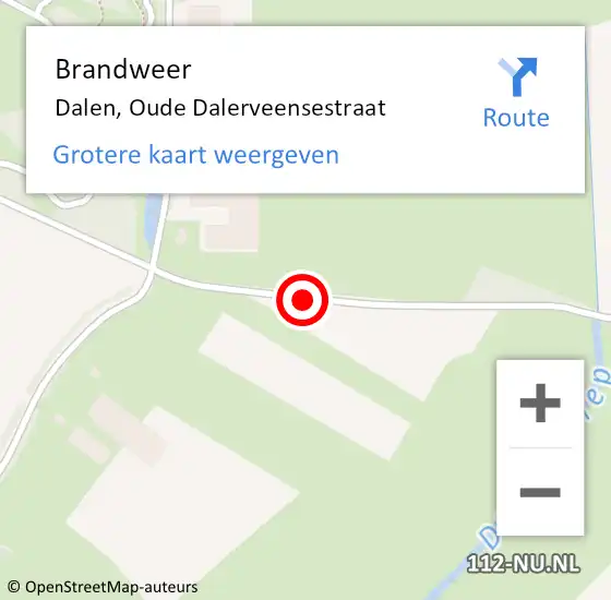 Locatie op kaart van de 112 melding: Brandweer Dalen, Oude Dalerveensestraat op 7 oktober 2016 20:29