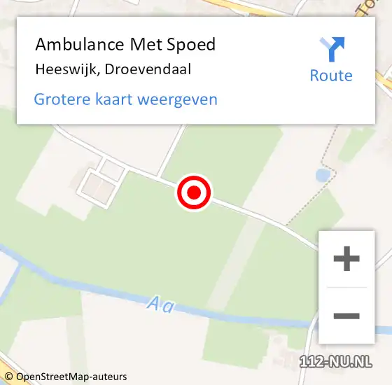 Locatie op kaart van de 112 melding: Ambulance Met Spoed Naar Heeswijk, Droevendaal op 7 oktober 2016 21:27