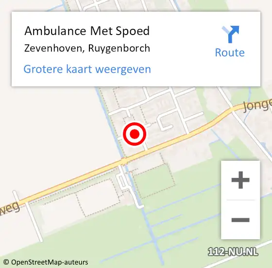 Locatie op kaart van de 112 melding: Ambulance Met Spoed Naar Zevenhoven, Ruygenborch op 8 oktober 2016 00:34