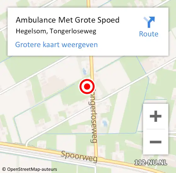 Locatie op kaart van de 112 melding: Ambulance Met Grote Spoed Naar Hegelsom, Tongerloseweg op 29 december 2013 23:19