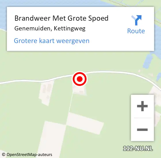 Locatie op kaart van de 112 melding: Brandweer Met Grote Spoed Naar Genemuiden, Kettingweg op 8 oktober 2016 01:27