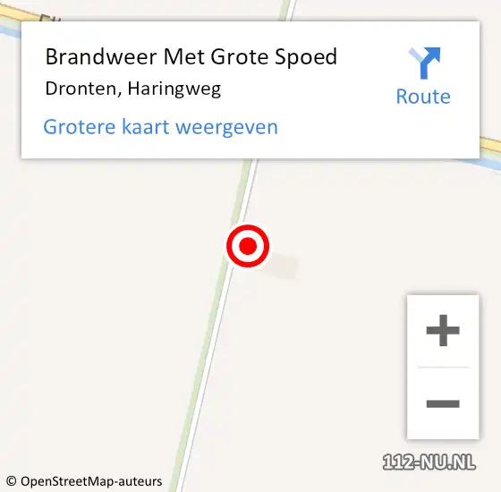 Locatie op kaart van de 112 melding: Brandweer Met Grote Spoed Naar Dronten, Haringweg op 8 oktober 2016 07:15