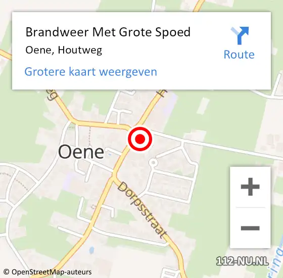 Locatie op kaart van de 112 melding: Brandweer Met Grote Spoed Naar Oene, Houtweg op 8 oktober 2016 08:34