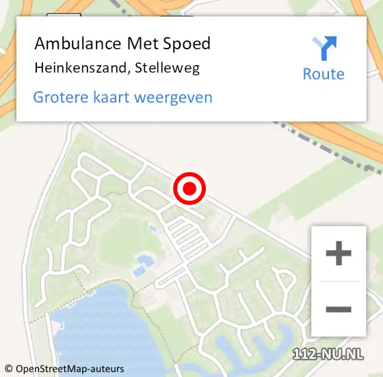 Locatie op kaart van de 112 melding: Ambulance Met Spoed Naar Heinkenszand, Stelleweg op 8 oktober 2016 09:15