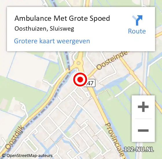 Locatie op kaart van de 112 melding: Ambulance Met Grote Spoed Naar Oosthuizen, Sluisweg op 8 oktober 2016 10:27