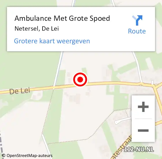 Locatie op kaart van de 112 melding: Ambulance Met Grote Spoed Naar Netersel, De Lei op 8 oktober 2016 10:28