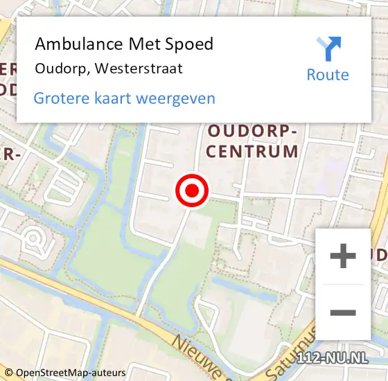 Locatie op kaart van de 112 melding: Ambulance Met Spoed Naar Oudorp, Westerstraat op 8 oktober 2016 10:49