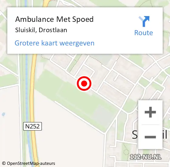 Locatie op kaart van de 112 melding: Ambulance Met Spoed Naar Sluiskil, Drostlaan op 8 oktober 2016 11:21