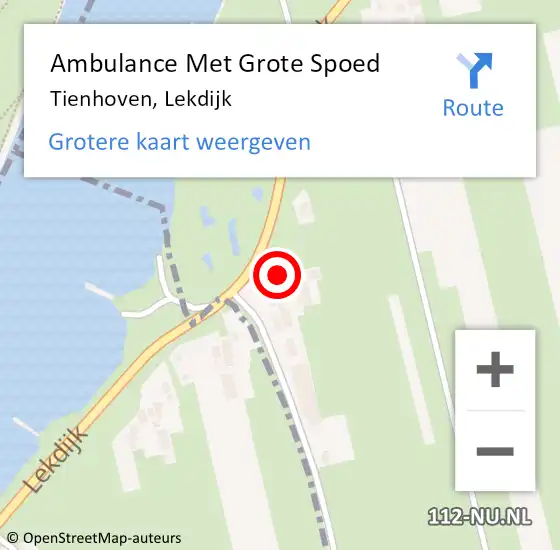 Locatie op kaart van de 112 melding: Ambulance Met Grote Spoed Naar Tienhoven, Lekdijk op 30 december 2013 00:25