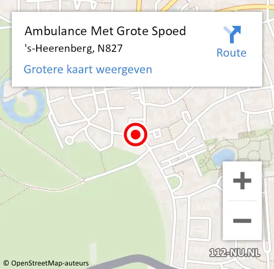 Locatie op kaart van de 112 melding: Ambulance Met Grote Spoed Naar 's-Heerenberg, N827 op 8 oktober 2016 11:27