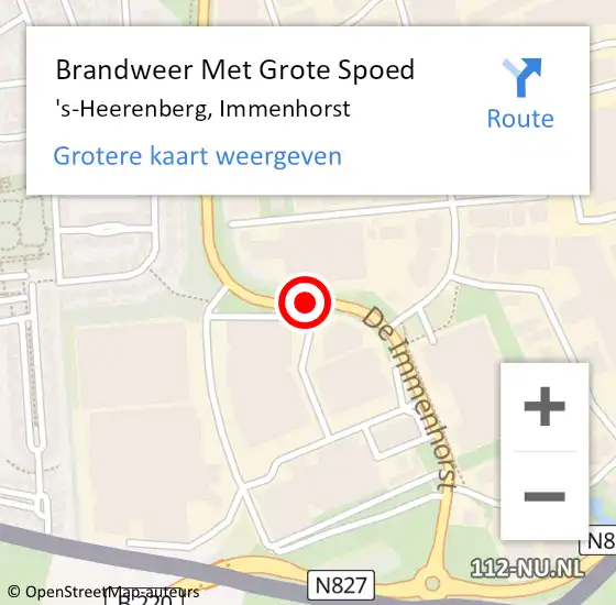 Locatie op kaart van de 112 melding: Brandweer Met Grote Spoed Naar 's-Heerenberg, De Immenhorst op 8 oktober 2016 11:30