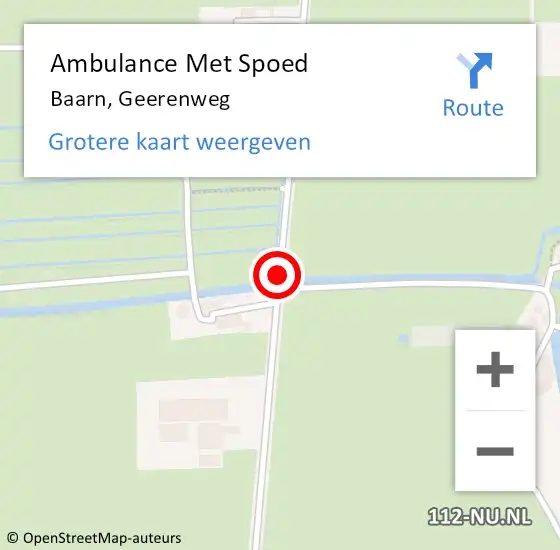 Locatie op kaart van de 112 melding: Ambulance Met Spoed Naar Baarn, Geerenweg op 8 oktober 2016 11:37