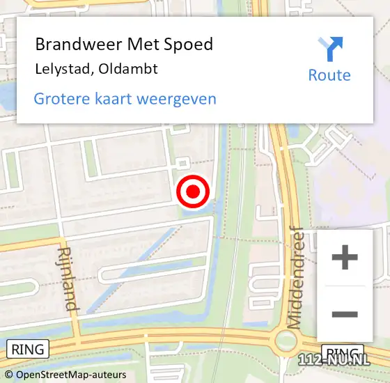 Locatie op kaart van de 112 melding: Brandweer Met Spoed Naar Lelystad, Oldambt op 8 oktober 2016 12:11