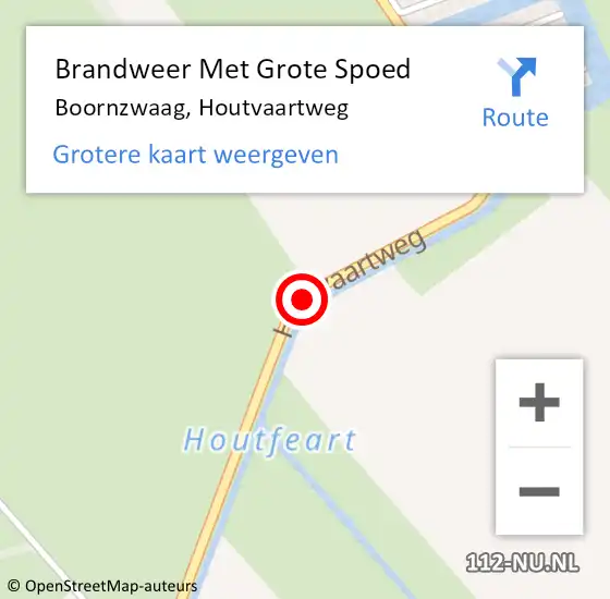 Locatie op kaart van de 112 melding: Brandweer Met Grote Spoed Naar Boornzwaag, Houtvaartweg op 8 oktober 2016 12:39