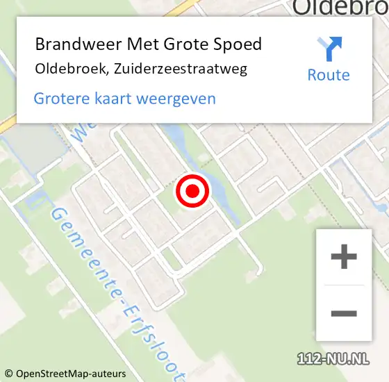 Locatie op kaart van de 112 melding: Brandweer Met Grote Spoed Naar Oldebroek, Zuiderzeestraatweg op 8 oktober 2016 13:25