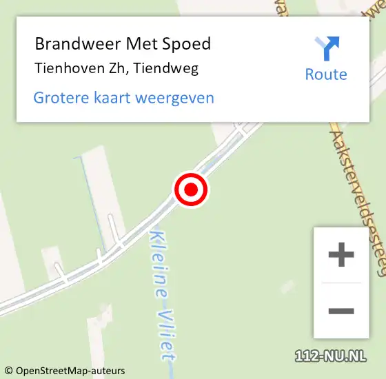 Locatie op kaart van de 112 melding: Brandweer Met Spoed Naar Tienhoven Zh, Tiendweg op 8 oktober 2016 13:59