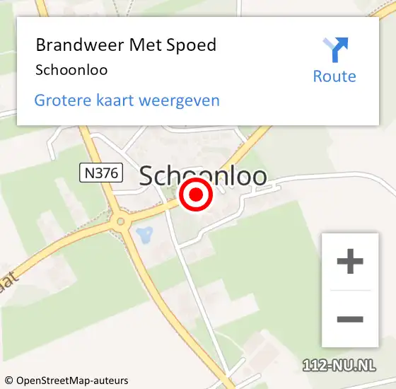 Locatie op kaart van de 112 melding: Brandweer Met Spoed Naar Schoonloo op 8 oktober 2016 14:07