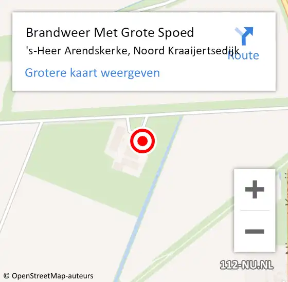 Locatie op kaart van de 112 melding: Brandweer Met Grote Spoed Naar 's-Heer Arendskerke, Noord Kraaijertsedijk op 8 oktober 2016 14:12