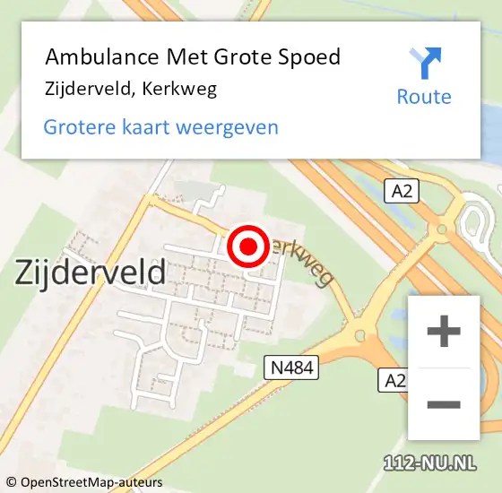 Locatie op kaart van de 112 melding: Ambulance Met Grote Spoed Naar Zijderveld, Kerkweg op 8 oktober 2016 14:59