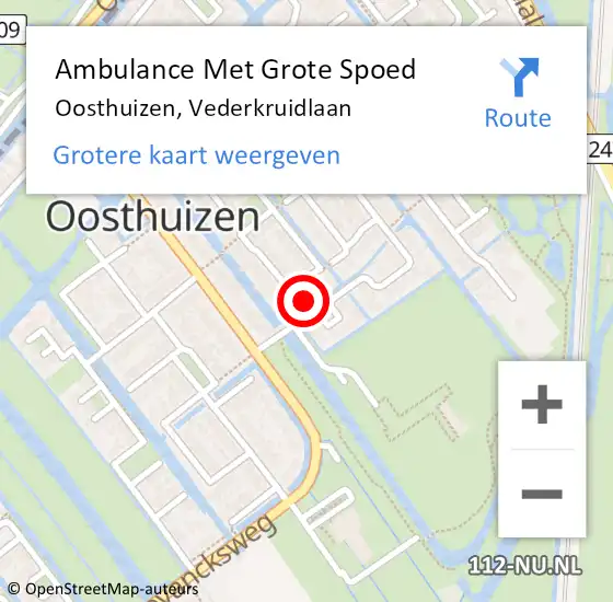 Locatie op kaart van de 112 melding: Ambulance Met Grote Spoed Naar Oosthuizen, Vederkruidlaan op 30 december 2013 01:53