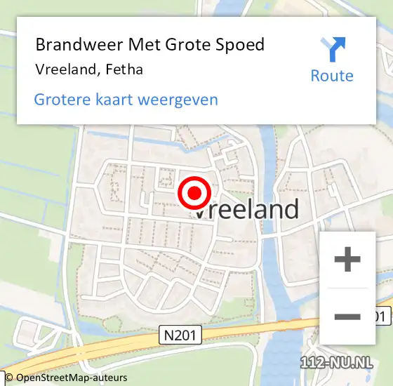 Locatie op kaart van de 112 melding: Brandweer Met Grote Spoed Naar Vreeland, Fetha op 8 oktober 2016 16:36