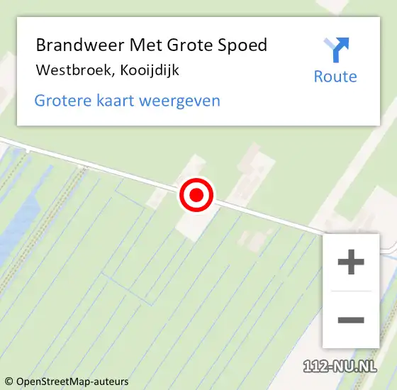 Locatie op kaart van de 112 melding: Brandweer Met Grote Spoed Naar Westbroek, Kooijdijk op 8 oktober 2016 17:46