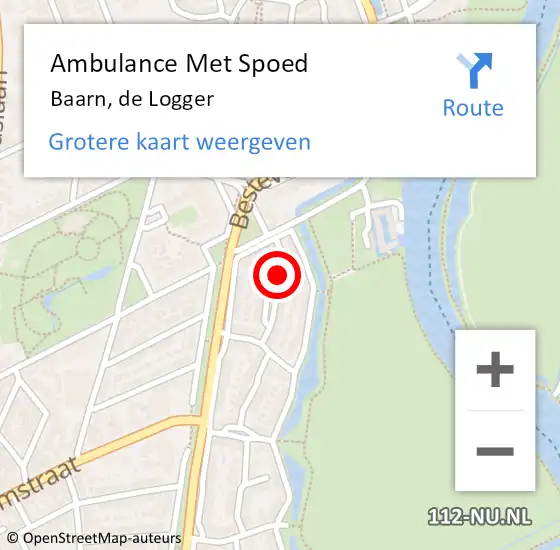 Locatie op kaart van de 112 melding: Ambulance Met Spoed Naar Baarn, de Logger op 8 oktober 2016 17:54