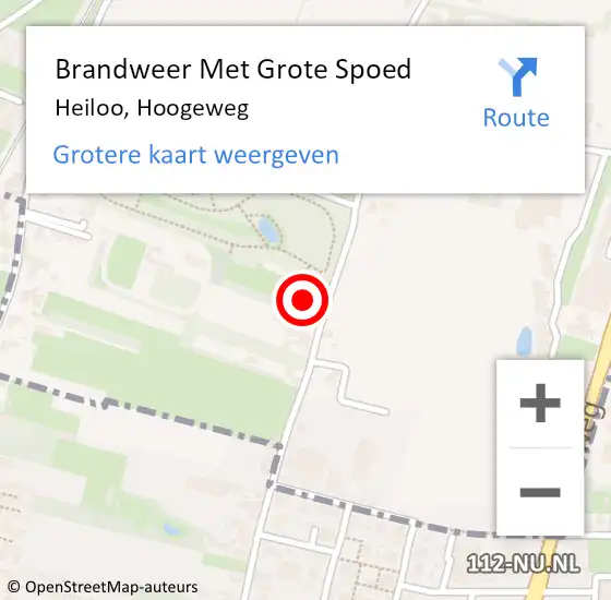 Locatie op kaart van de 112 melding: Brandweer Met Grote Spoed Naar Heiloo, Hoogeweg op 8 oktober 2016 18:35