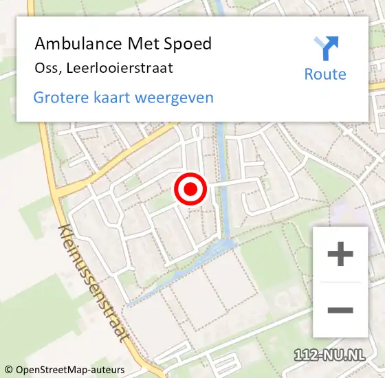 Locatie op kaart van de 112 melding: Ambulance Met Spoed Naar Oss, Leerlooierstraat op 8 oktober 2016 23:26