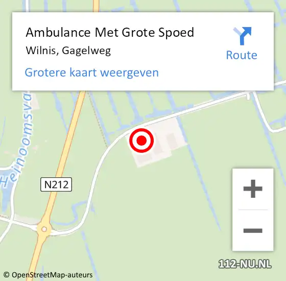 Locatie op kaart van de 112 melding: Ambulance Met Grote Spoed Naar Wilnis, Gagelweg op 9 oktober 2016 03:15